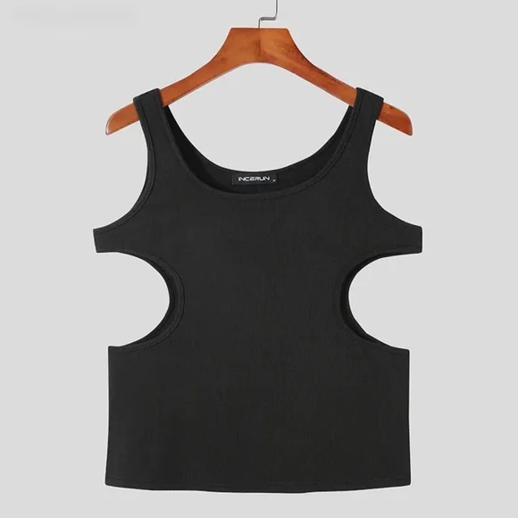 Y2K | Men's Black Cutout Tank Top | Size S - Picture 2 of 7
